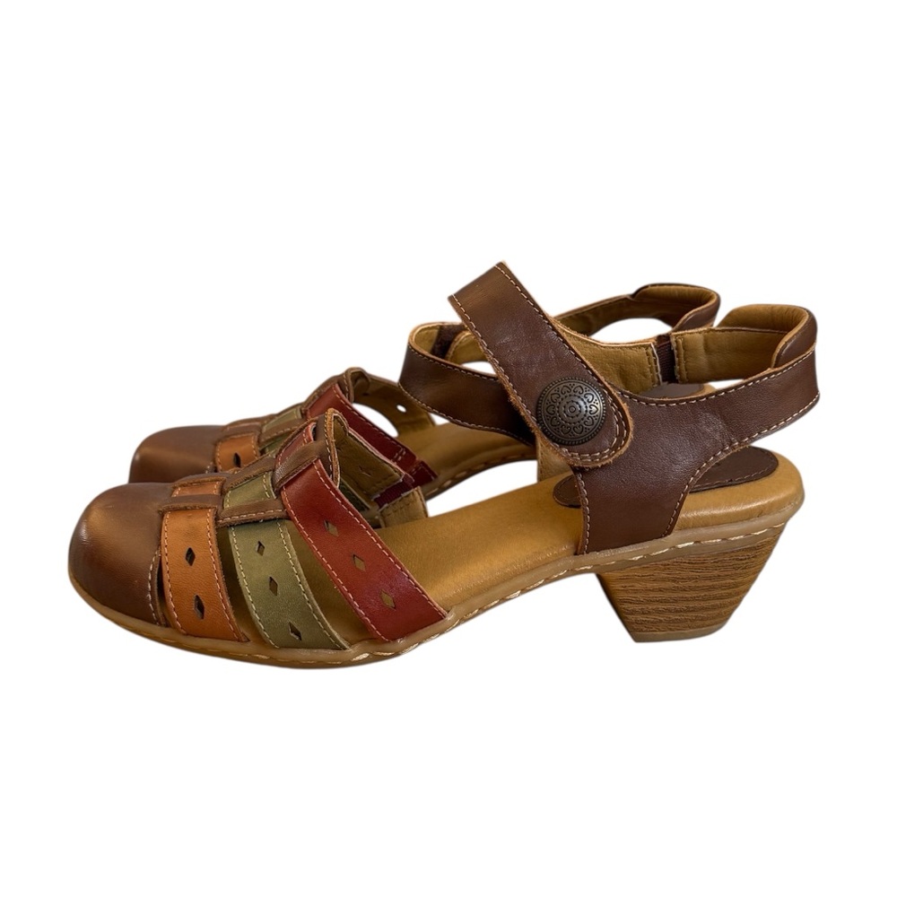 Softspots Multicolor Leather Slingback Weave Sandal Women’s Size 7